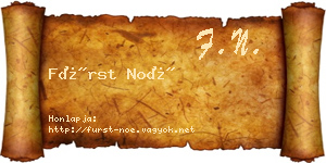 Fürst Noé névjegykártya